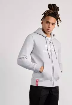 Толстовка на молнии BASIC ZIP HOODY Alpha Industries, светло-серый