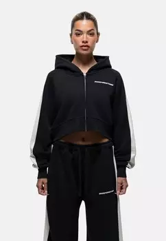 Толстовка на молнии BLACK VINTAGE WASH PANELLED CROPPED HOODIE Good For Nothing, черный