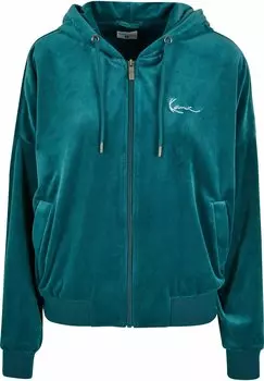 Толстовка на молнии CHEST SIGNATURE Karl Kani, темно-зеленый