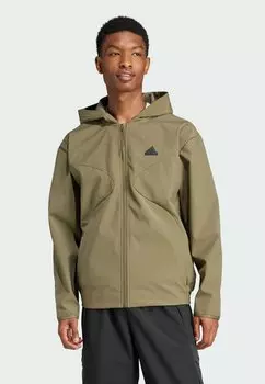 Толстовка на молнии CITY ESCAPE FULL adidas Sportswear, оливковые слои