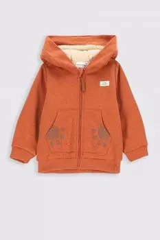 Толстовка на молнии Coccodrillo апельсин с подкладкой из баранины