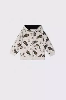 Толстовка на молнии Coccodrillo бежевый с капюшоном