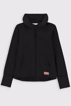 Толстовка на молнии Coccodrillo черный с капюшоном