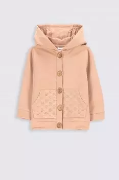 Толстовка на молнии Coccodrillo розовый с капюшоном и карманами