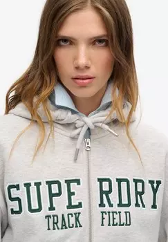 Толстовка на молнии COLLEGE LOGO BOYFRIEND Superdry, светло-серый