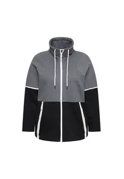 Толстовка на молнии COLOR BLOCK Ulla Popken, черный