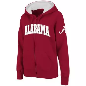 Толстовка на молнии Colosseum Alabama Crimson Tide, малиновый