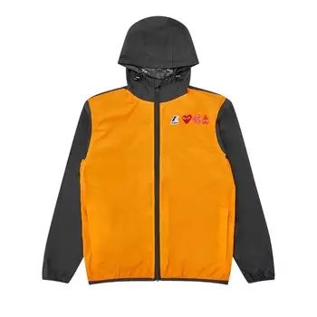 Толстовка на молнии Comme des Garons PLAY x K-Way, цвет Оранжевый/черный