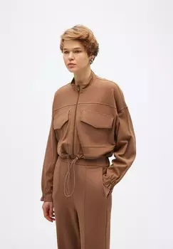 Толстовка на молнии CROP WITH ZIPPER Rue les crateurs, коричневый