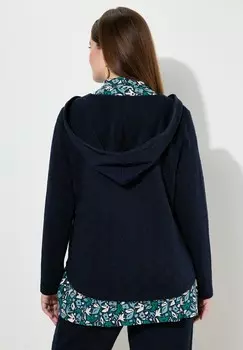Толстовка на молнии CROPPED TROYER COLLAR Ulla Popken, темно-синий