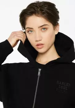Толстовка на молнии DARLA HOODIE CROPPED Harlem Soul, черный