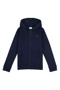 Толстовка на молнии для мальчика с двумя всадниками U.S. Polo Assn, синий