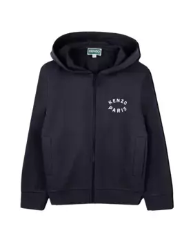 Толстовка на молнии для мальчика с иллюстрацией сзади Kenzo Kids, тёмно-синий