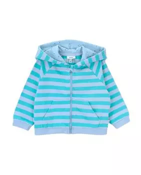 Толстовка на молнии для мальчика с полосатым капюшоном KNOT, синий