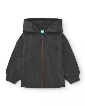 Толстовка на молнии для мальчика темно-серого цвета Charanga, темно-серый