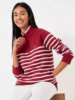 Толстовка на молнии до половины Crew Clothing, бордовый красный