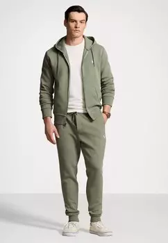 Толстовка на молнии DOUBLE-KNIT FULL-ZIP HOODIE Ralph Lauren, оливково-зеленый