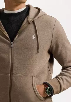 Толстовка на молнии DOUBLE KNIT FULL ZIP HOODIE Polo Ralph Lauren, коричневый