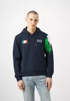 Толстовка на молнии EA7 Emporio Armani, светло-синий