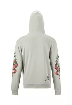 Толстовка на молнии ED HARDY MENS TRUE SNAKE ZIP THROUGH HOODIE Ed Hardy, серый
