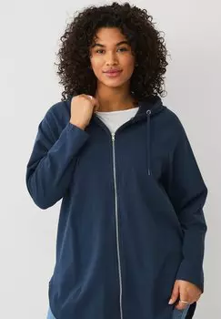 Толстовка на молнии Ellos Plus collection, темно-синий