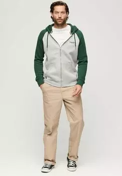 Толстовка на молнии ESSENTIAL BASEBALL Superdry, зеленый