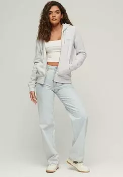 Толстовка на молнии ESSENTIAL LOGO Superdry, ледниково-серый меланж
