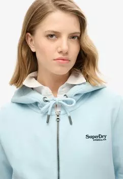 Толстовка на молнии ESSENTIAL LOGO Superdry, светло-голубой