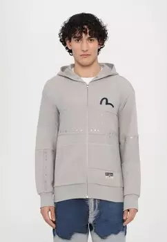 Толстовка на молнии FABRIC BLOCKING HOODIE Evisu, серый