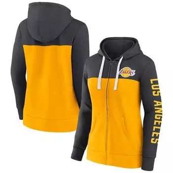 Толстовка на молнии Fanatics Branded Los Angeles Lakers, угольный