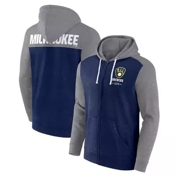 Толстовка на молнии Fanatics Branded Milwaukee Brewers, нави