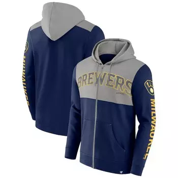 Толстовка на молнии Fanatics Branded Milwaukee Brewers, нави