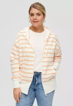 Толстовка на молнии GESTREIFTER BOXY FIT QS, абрикос