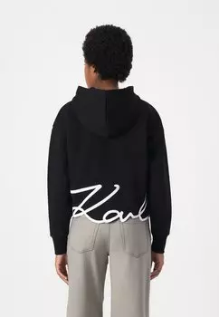 Толстовка на молнии HEM SIGNATURE ZIP UP HOODIE KARL LAGERFELD, черный