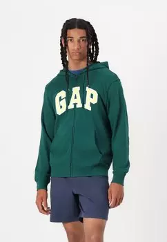 Толстовка на молнии HERITAGE LOGO GAP, зеленый
