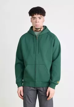 Толстовка на молнии HOODED CHASE Carhartt WIP, темно-зеленый