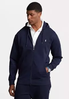 Толстовка на молнии ХУДИ ДВОЙНОЙ вязки с капюшоном на молнии Polo Ralph Lauren Big & Tall, темно-синий-авиатор