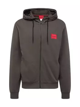 Толстовка на молнии HUGO Daple, темно-серый