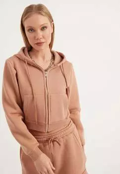 Толстовка на молнии и капюшоне Herita, коричневый