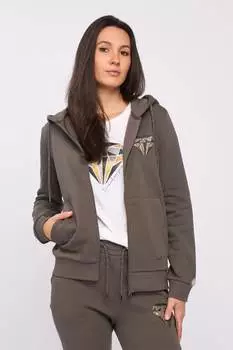 Толстовка на молнии и принтом Kvl By Kenvelo, коричневый