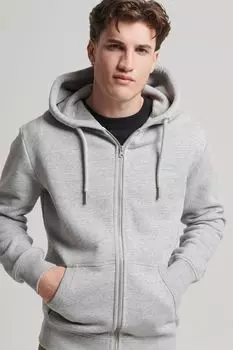 Толстовка на молнии и вышитым логотипом Vintage Superdry, серый