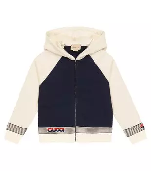Толстовка на молнии из детского хлопкового джерси Gucci Kids, мультиколор