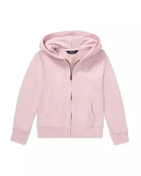 Толстовка на молнии из французской махровой ткани для девочек Polo Ralph Lauren - Big Kid, розовый