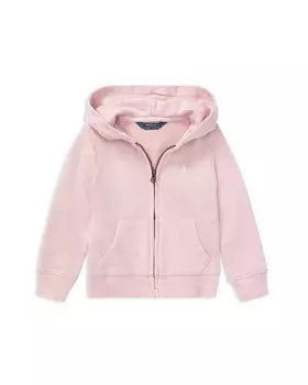 Толстовка на молнии из французской махровой ткани для девочек Polo Ralph Lauren - Little Kid, розовый