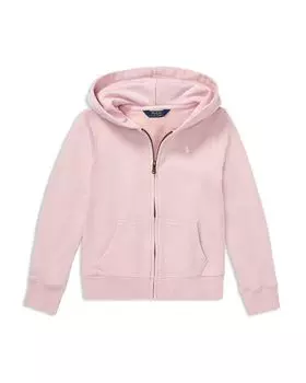 Толстовка на молнии из френч терри для девочек - Big Kid Ralph Lauren, цвет Pink