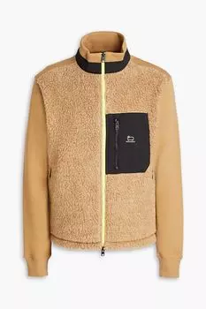 Толстовка на молнии из хлопкового флиса со вставками из искусственной овчины WOOLRICH, коричневый