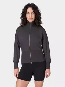 Толстовка на молнии из органической хлопчатобумажной смеси после занятий Sweaty Betty, цвет Urban Grey