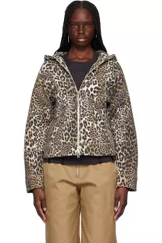 Толстовка на молнии из плотного флиса Ganni, цвет leopard