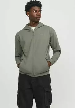Толстовка на молнии Jack & Jones, зеленый