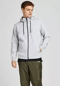 Толстовка на молнии JCOAIR ZIP HOOD Jack & Jones, светло-серый меланж